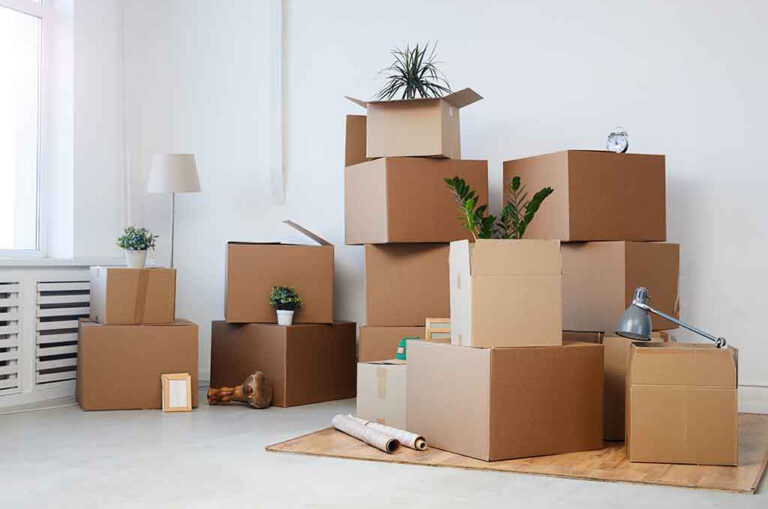 Att flytta lådor i ett rum med en krukväxt kan vara enkelt och stressfritt när man tar hjälp av Städfirma Norrköping, Norrköpings bästa städfirma